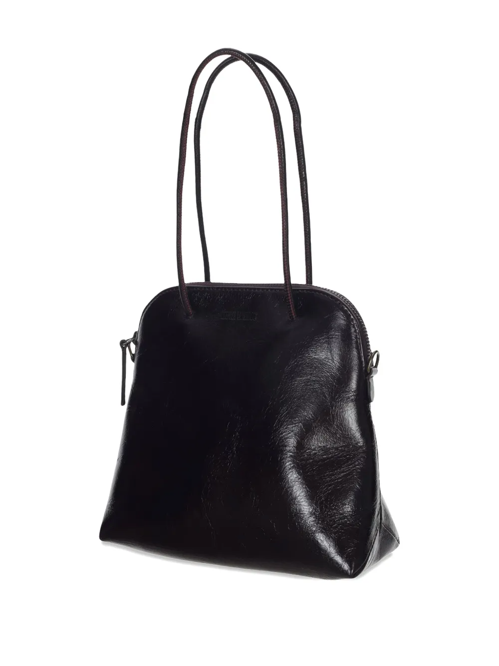 Uma Wang Leather Zip Tote Bag In Purple