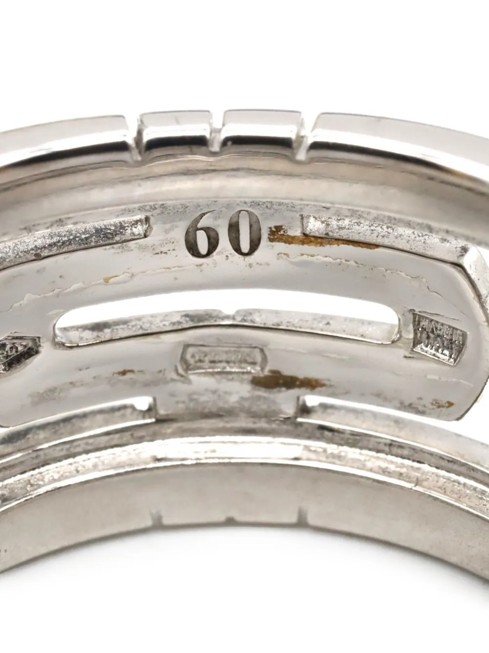 Pre-owned Bvlgari 2010s 18k White Gold Parentesi Ring In Silver