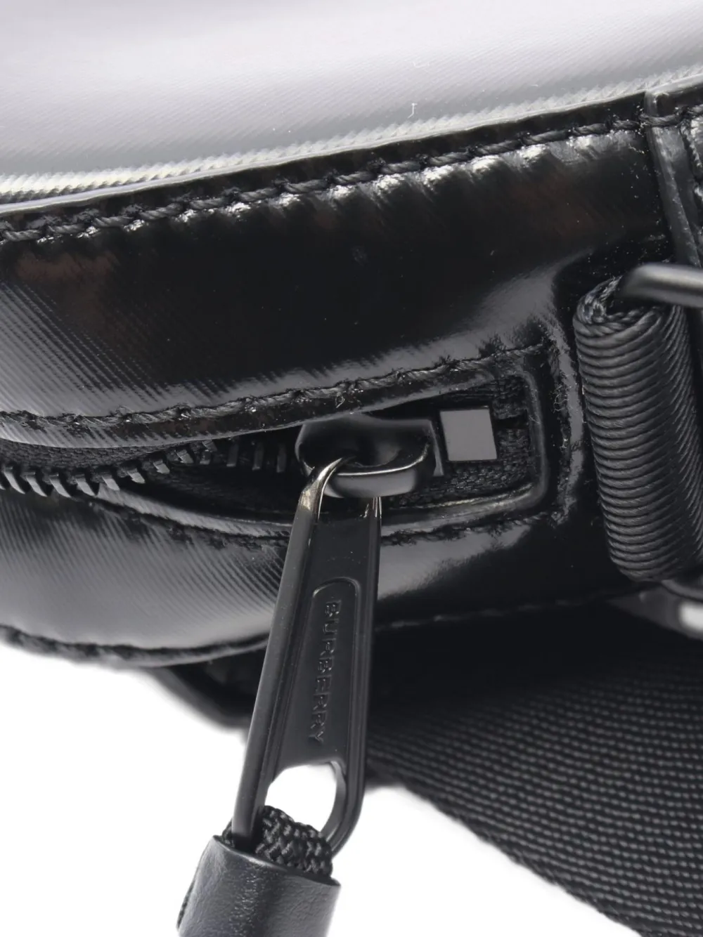 Pre-owned Burberry 2010s Thornton Logo-stripe Coated-canvas Cross-body Bag In Black
