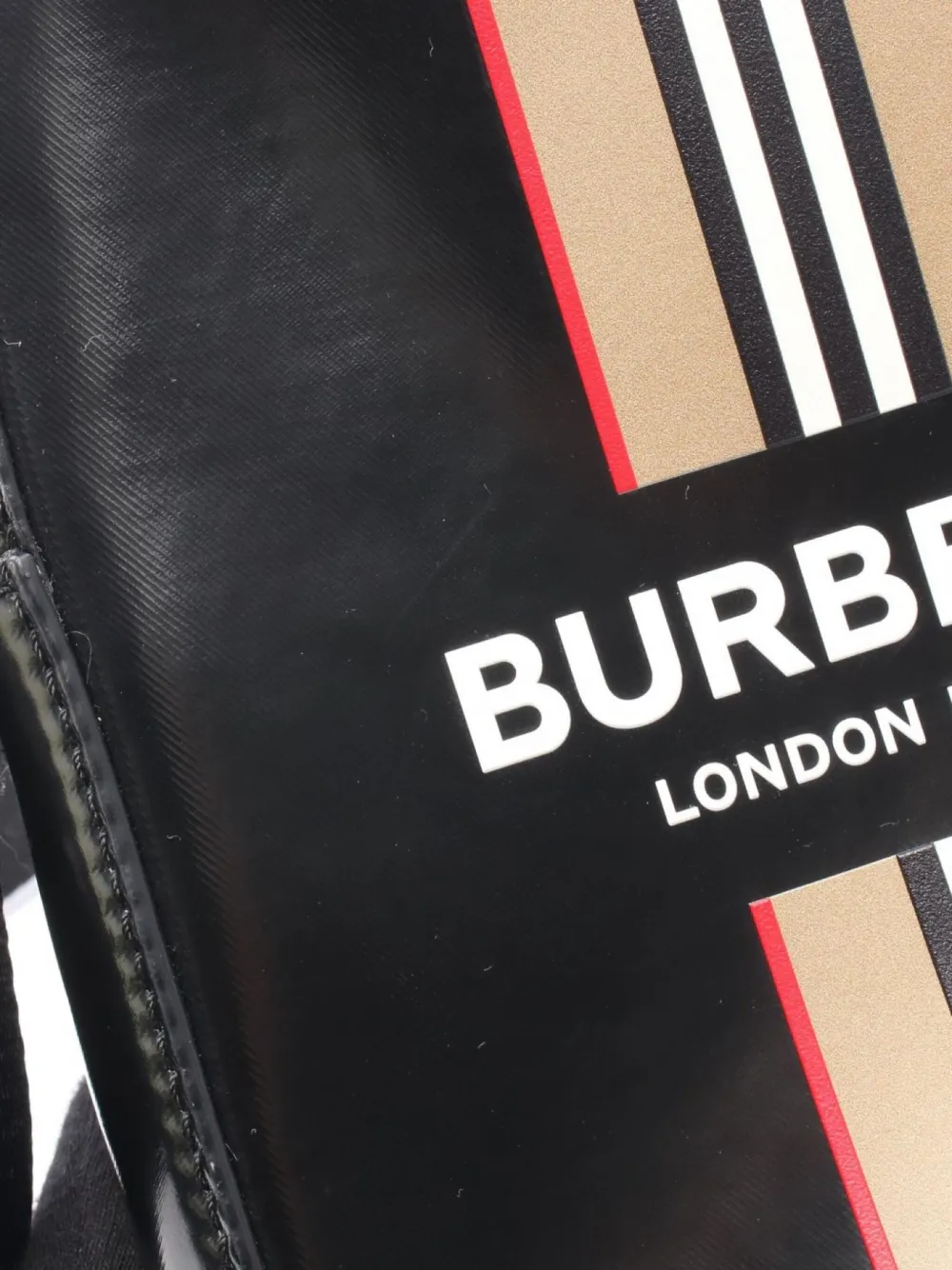 Pre-owned Burberry 2010s Thornton Logo-stripe Coated-canvas Cross-body Bag In Black
