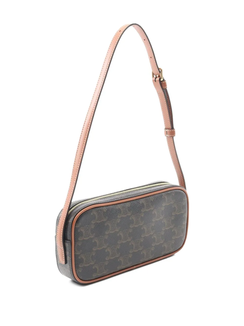 Pre-owned Celine 2010s Triomphe One Shoulder Bag In Black