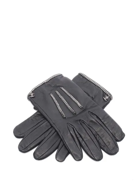 CHANEL Pre-Owned 1980s chain-detail lambskin gloves