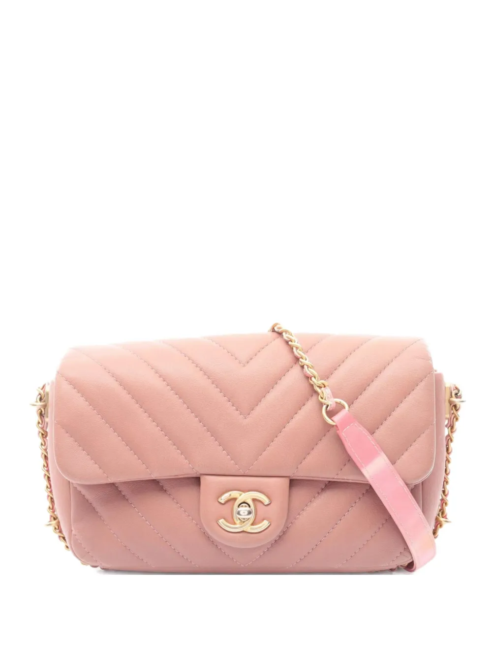 CHANEL Pre-Owned 2018 Vステッチ マトラッセ ショルダーバッグ - ピンク CHANEL Pre-Owned 2018 Vステッチ マトラッセ ショルダーバッグ - ピンク