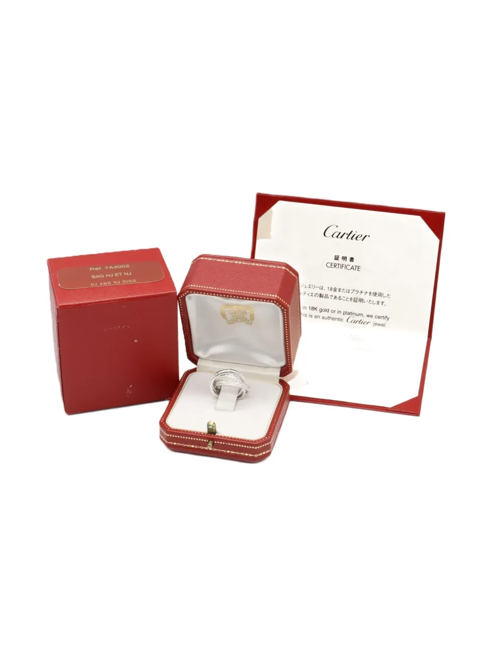 Pre-owned Cartier 2010s 18k White Gold Trinity Diamond Ring In Silver
