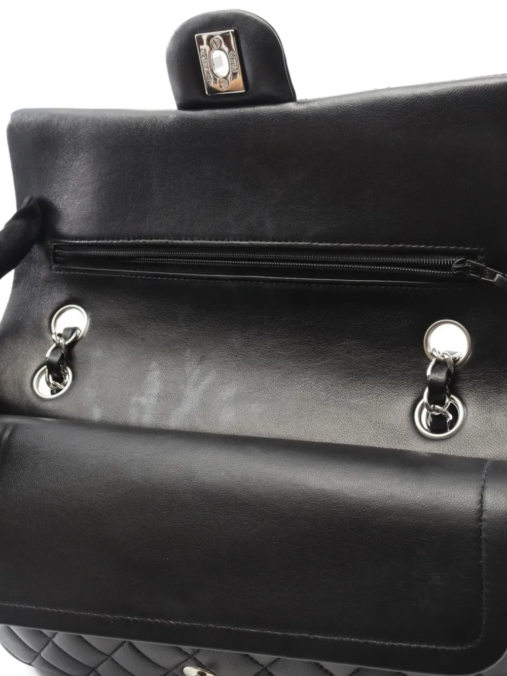 Pre-owned Chanel 2015 Double Flap Shoulder Bag In Black