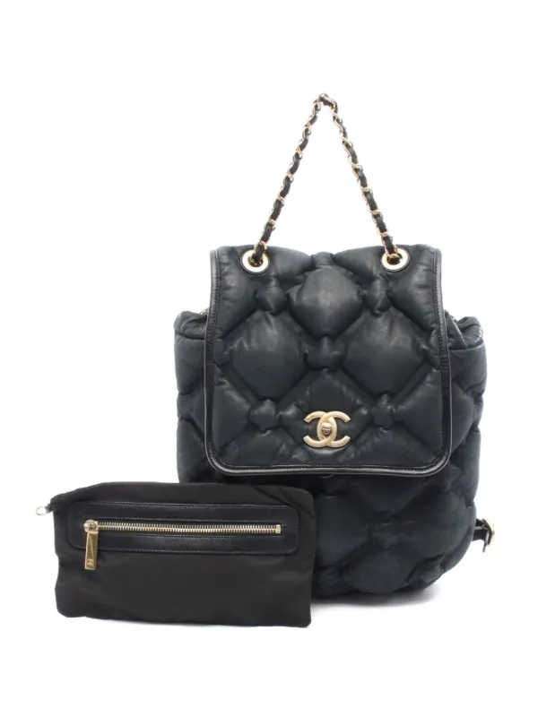 CHANEL Pre-Owned 2016-2017 キルティング バックパック | ブラック 