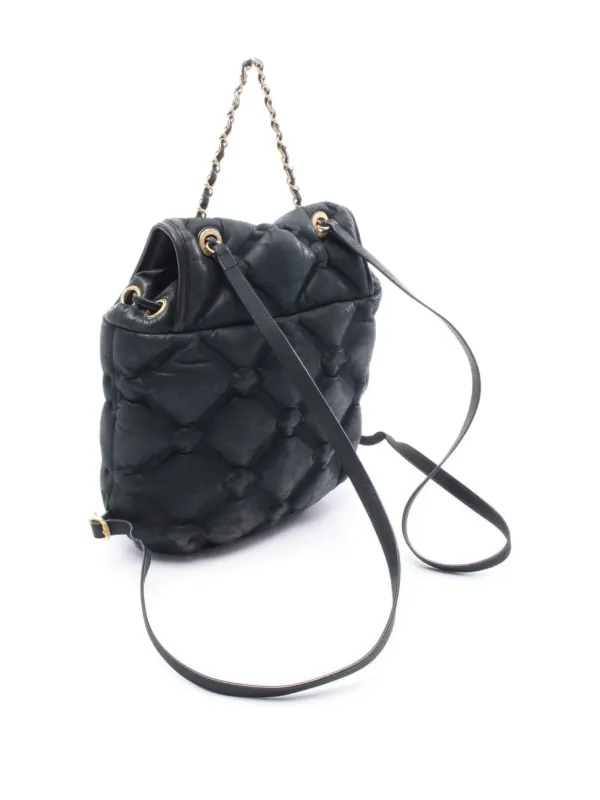 CHANEL Pre-Owned 2016-2017 キルティング バックパック | ブラック 