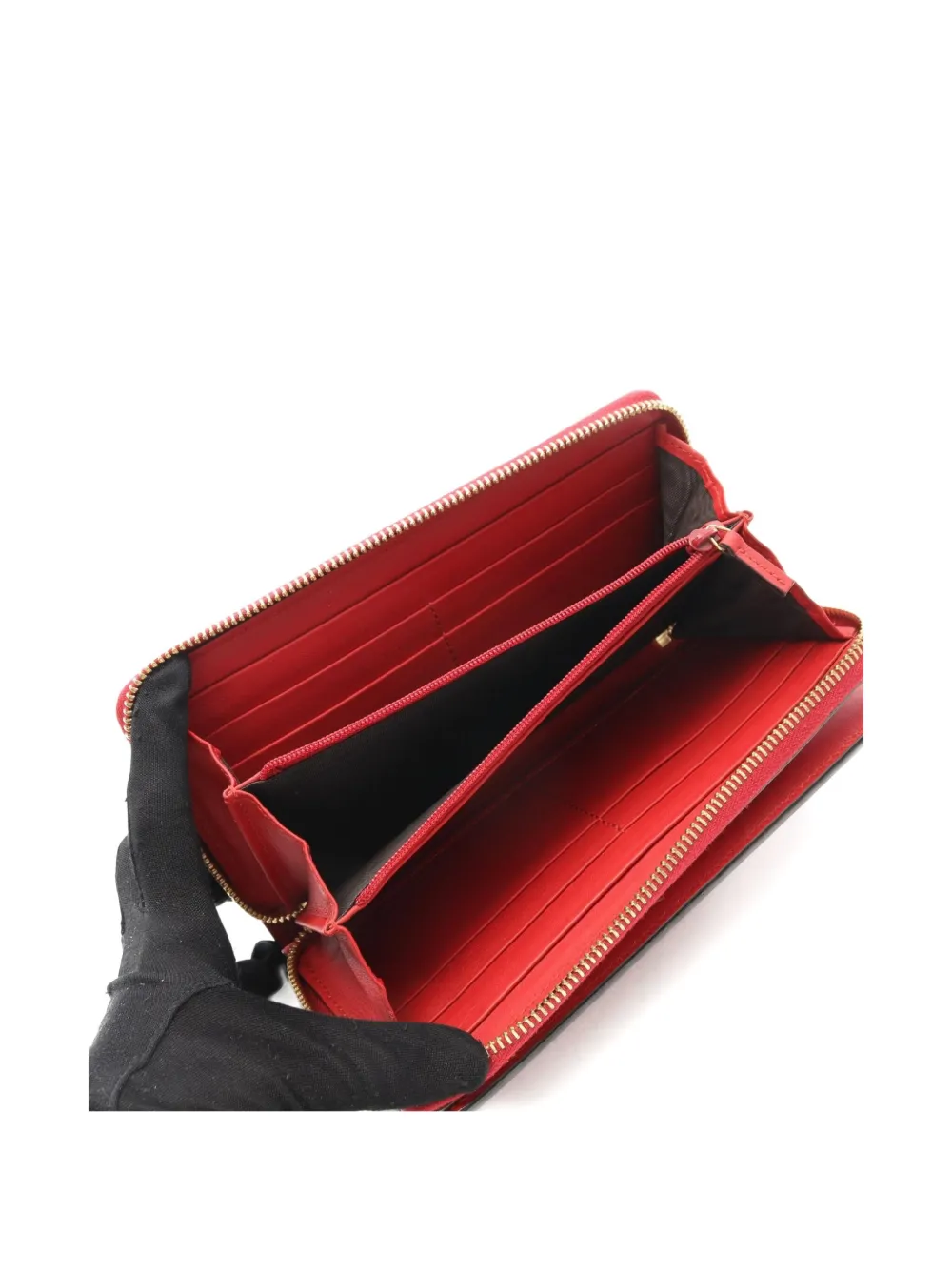 Pre-owned Gucci 2010s Bamboo Zip-around Wallet In Red