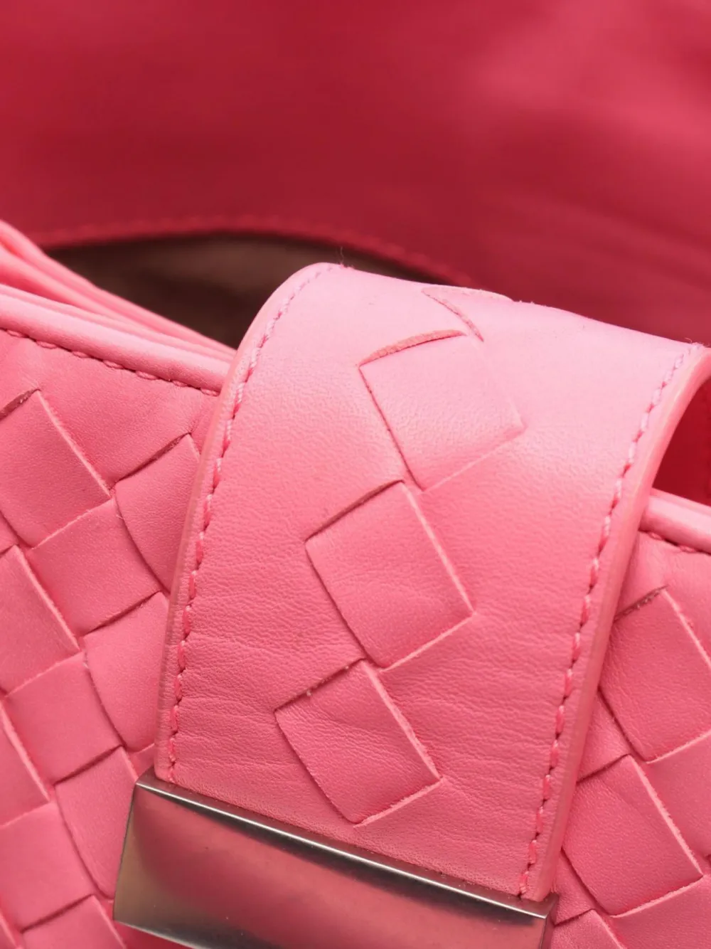 Pre-owned Bottega Veneta Small 2010s Roman Intrecciato Tote Bag In Pink