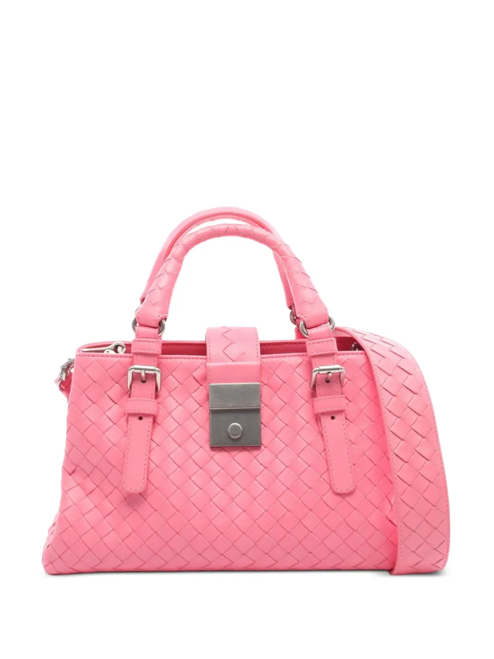 Bottega Veneta Pre-Owned small 2010s Roman intrecciato tote bag | Pink | Image 1