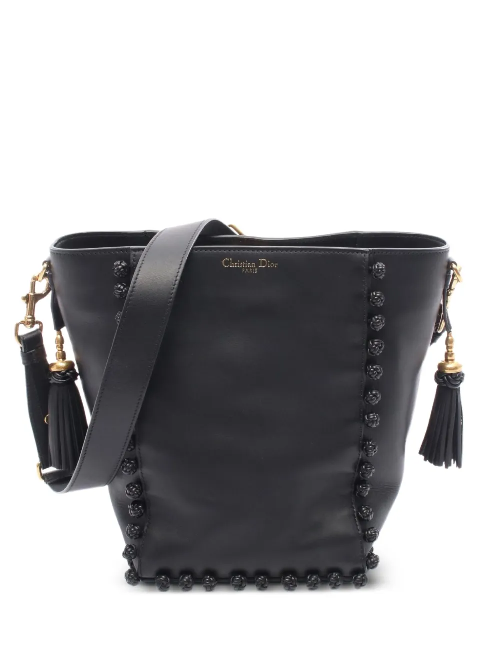 Christian Dior Pre-Owned 2010s ノットディテール バケットバッグ - ブラック Christian Dior Pre-Owned 2010s ノットディテール バケットバッグ - ブラック