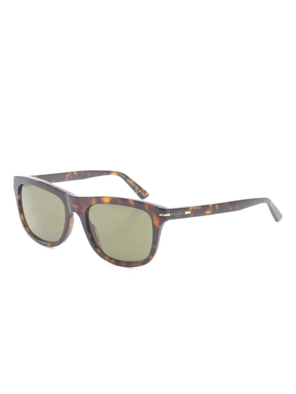 Gucci Pre-Owned 2000s tortoiseshell rectangle-frame sunglasses | Men | Image 2