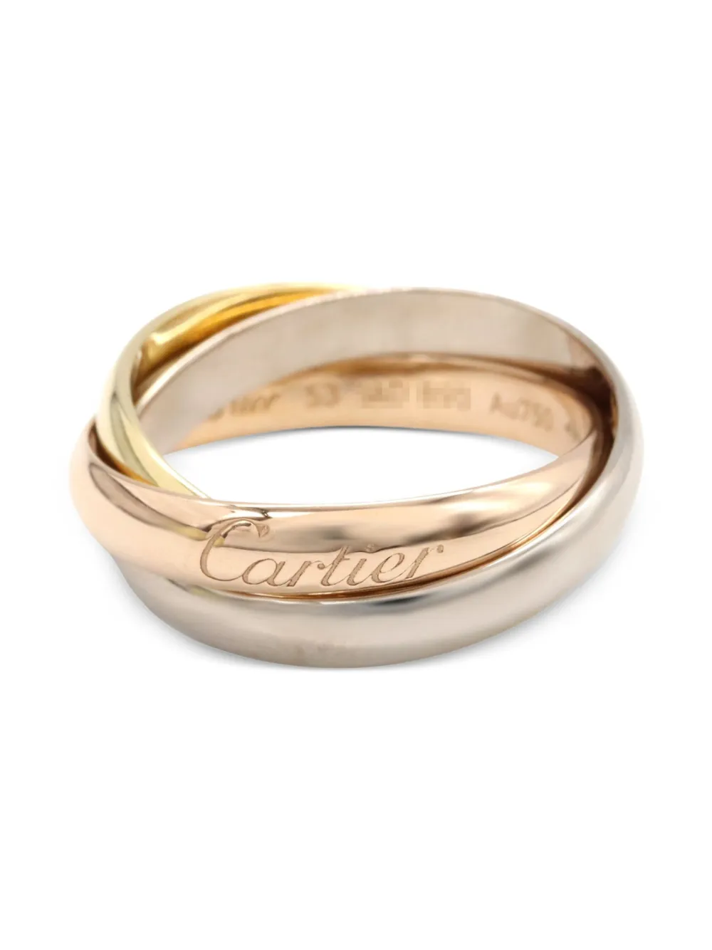 Pre-owned Cartier 2010s 18k Tri-colour Gold Trinity Ring