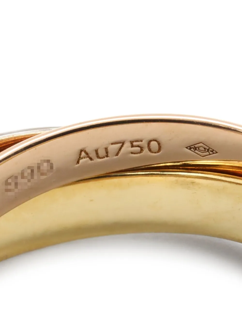 Pre-owned Cartier 2010s 18k Tri-colour Gold Trinity Ring