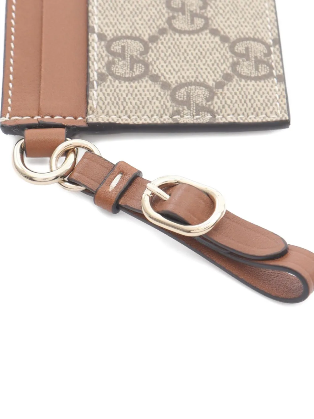 Pre-owned Gucci 20's Gg-pattern Cardholder In Neutral