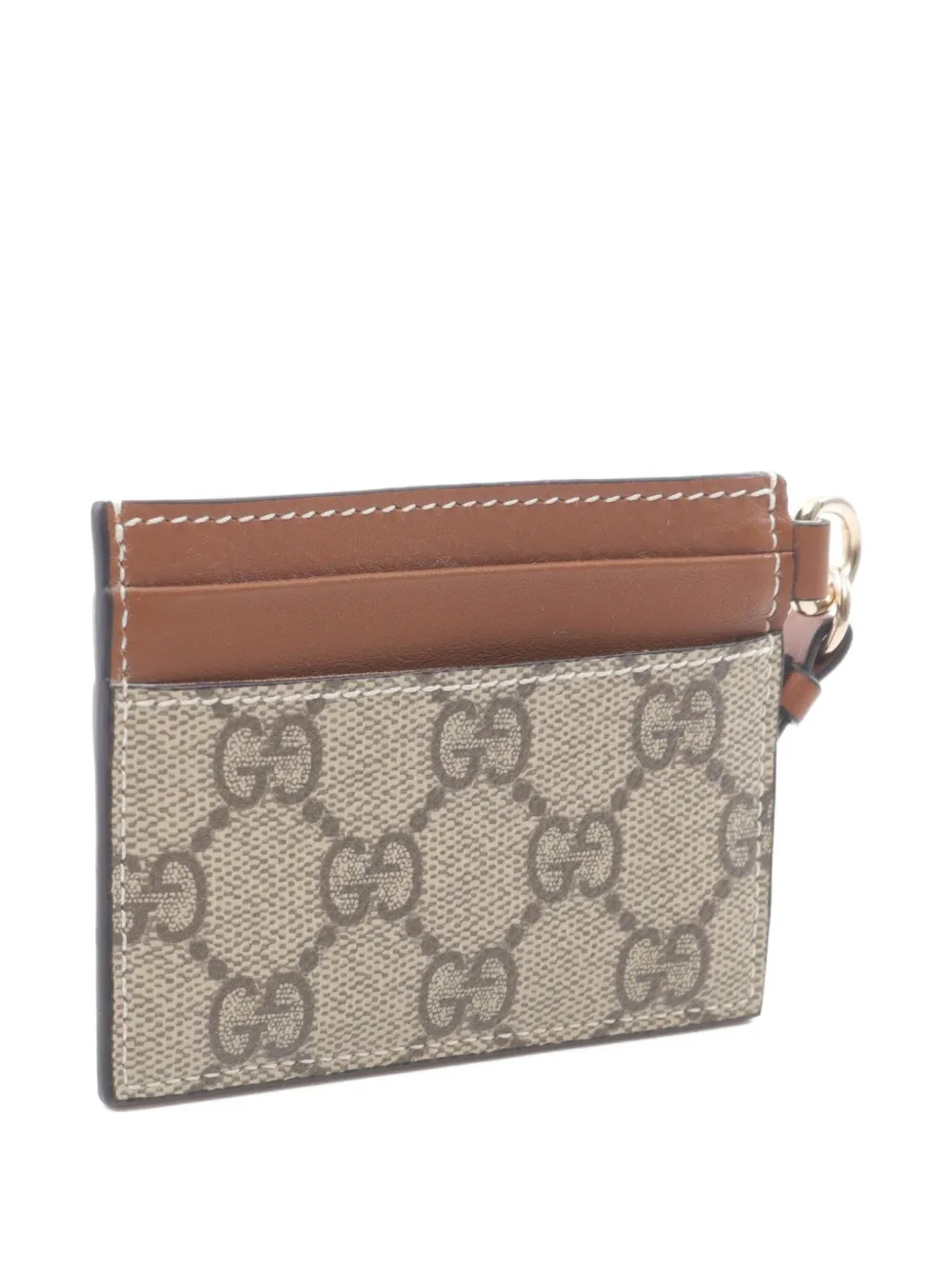 Pre-owned Gucci 20's Gg-pattern Cardholder In Neutral