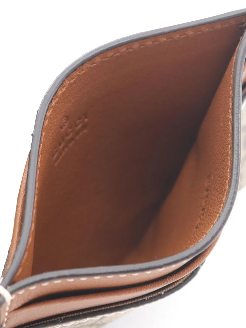 Pre-owned Gucci 20's Gg-pattern Cardholder In Neutral
