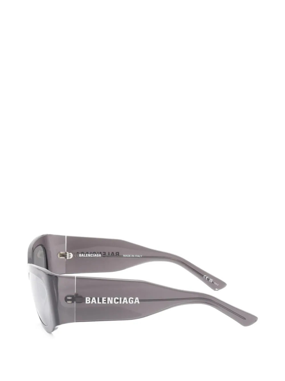 Pre-owned Balenciaga 2020s Rectangle-frame Sunglasses In Black