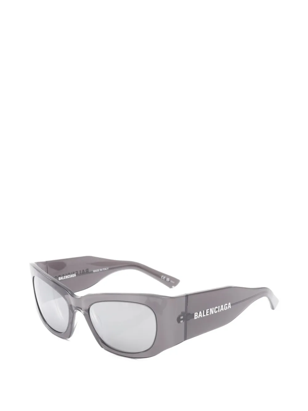 Pre-owned Balenciaga 2020s Rectangle-frame Sunglasses In Black