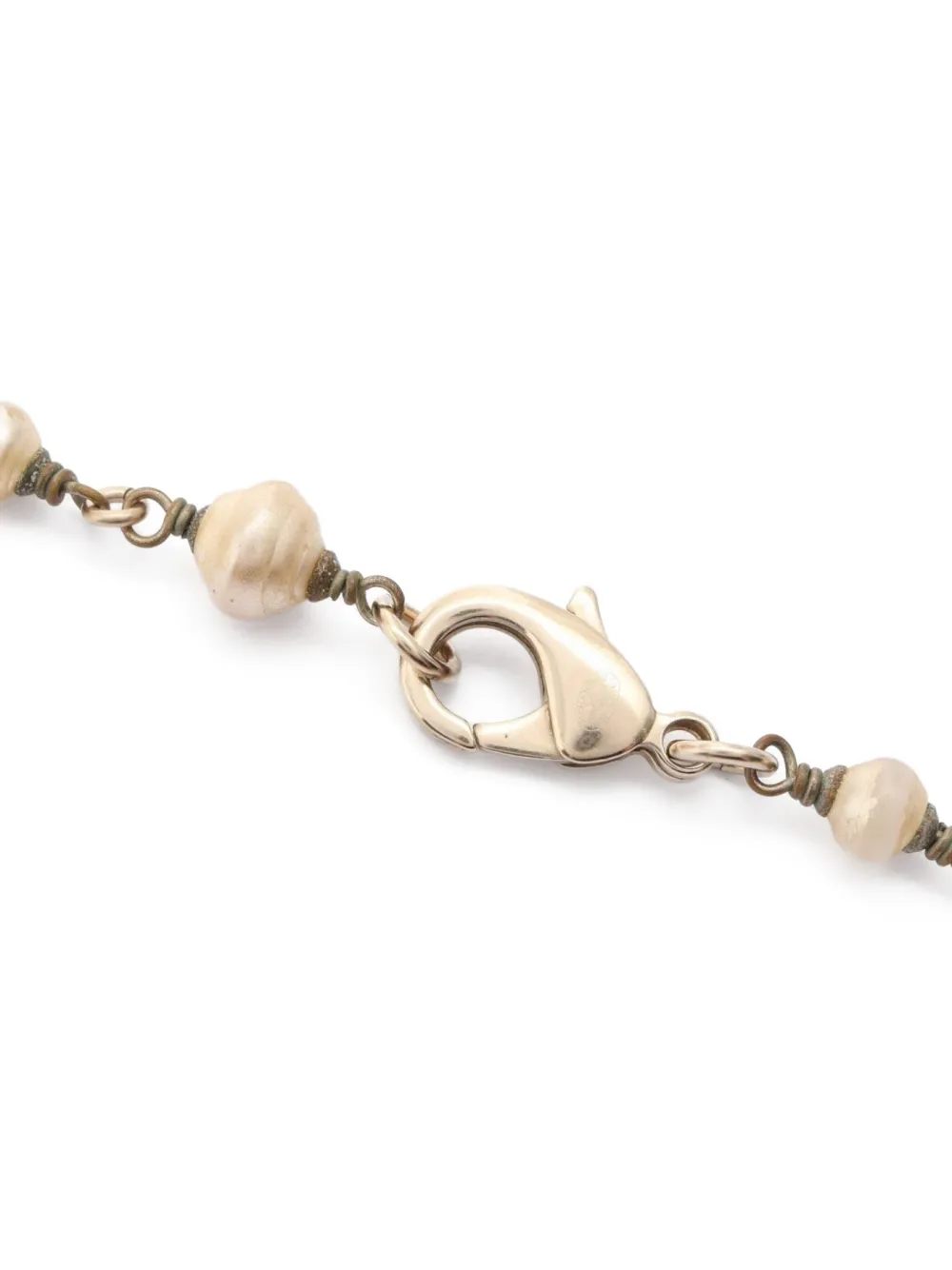 Pre-owned Chanel 1986-1988 Coco Mark Necklace In White