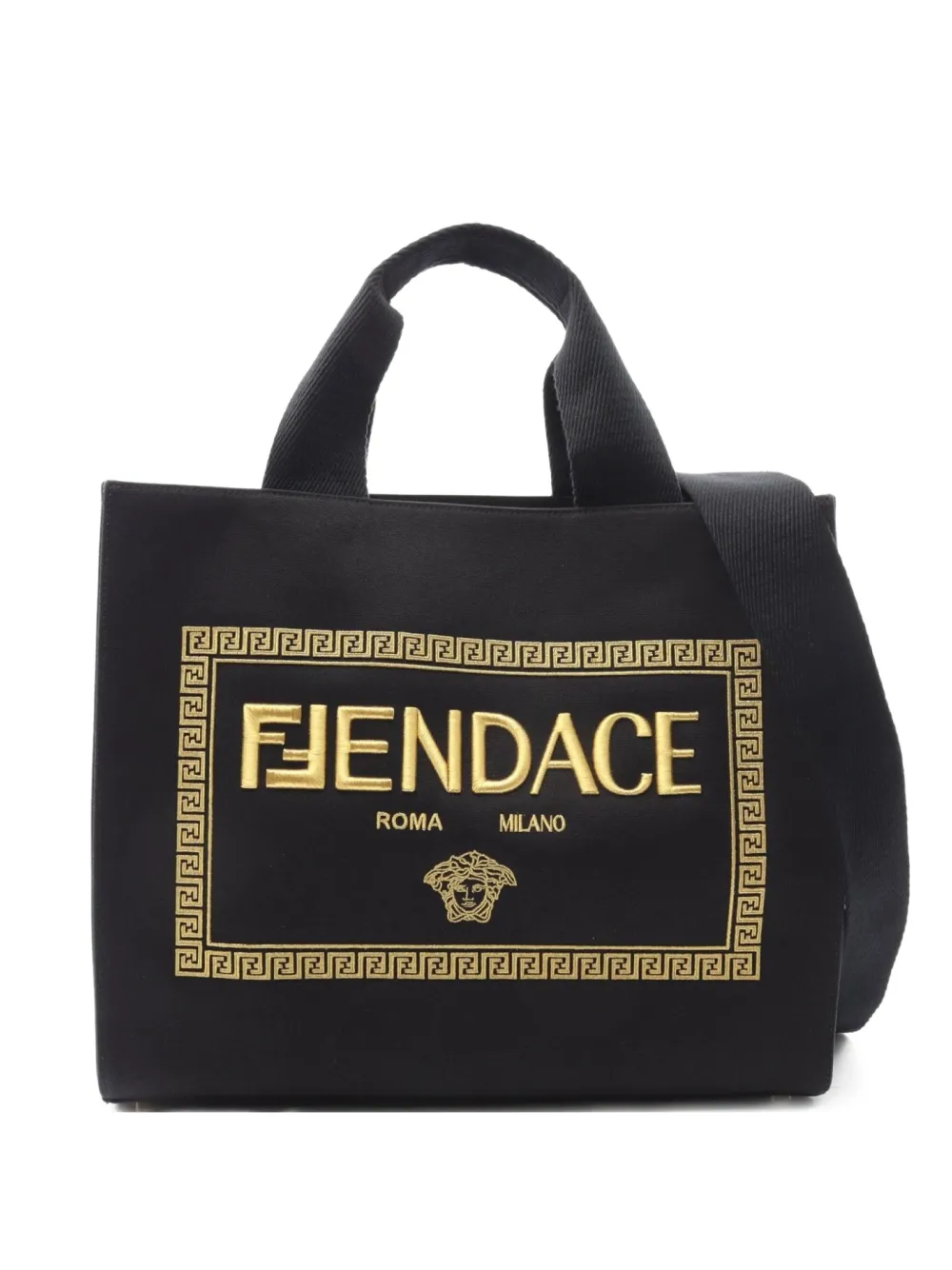 Fendi Pre-Owned x Versace 2010s Fendace La Medusa tote bag | Black | Image 1