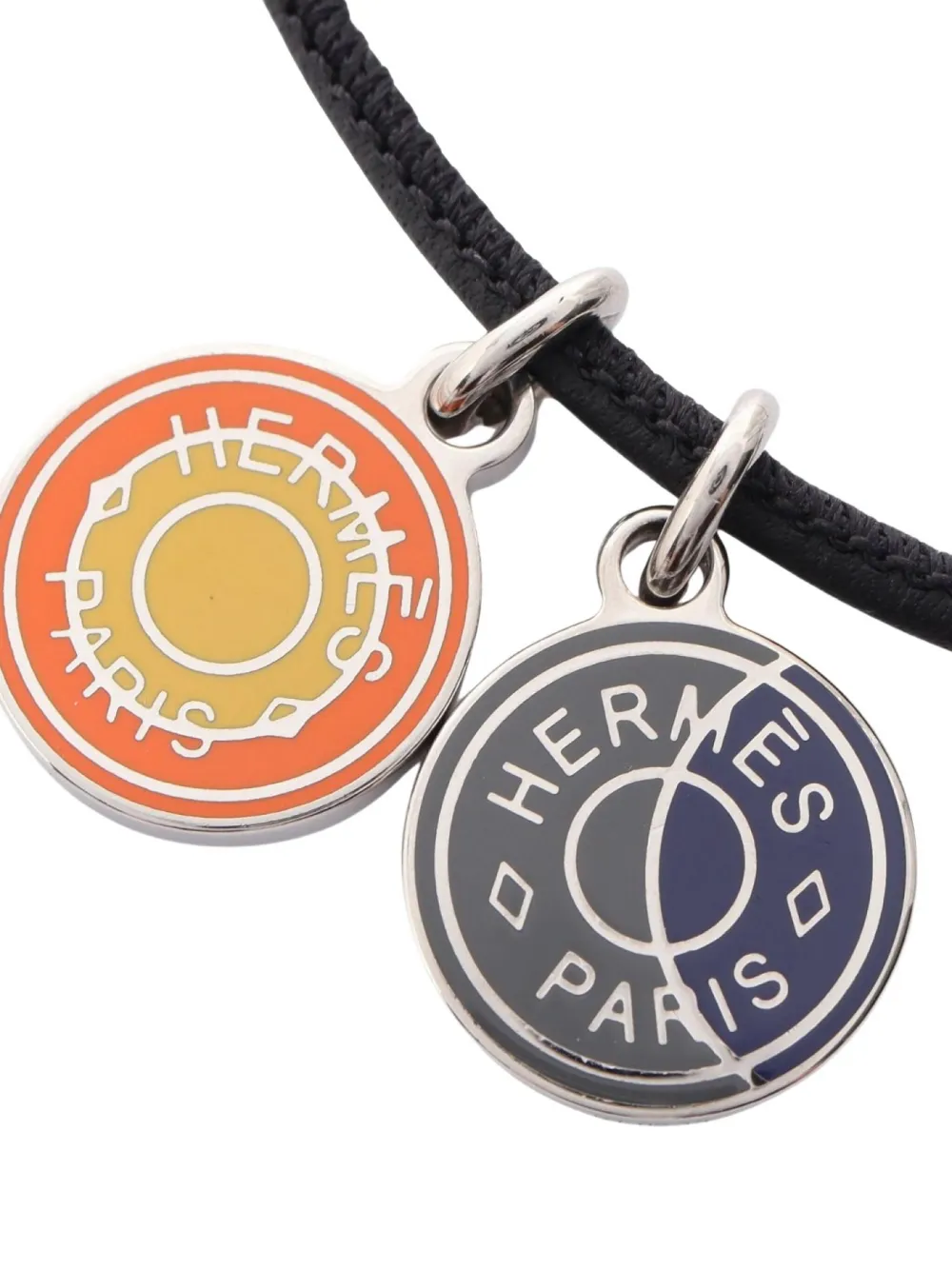 Pre-owned Hermes 2010s Eclipse Necklace In Silver