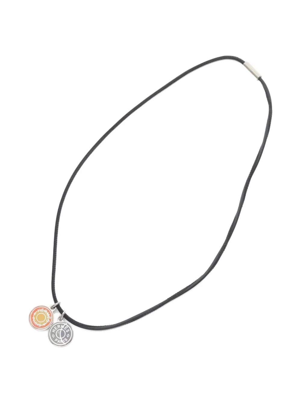 Pre-owned Hermes 2010s Eclipse Necklace In Silver