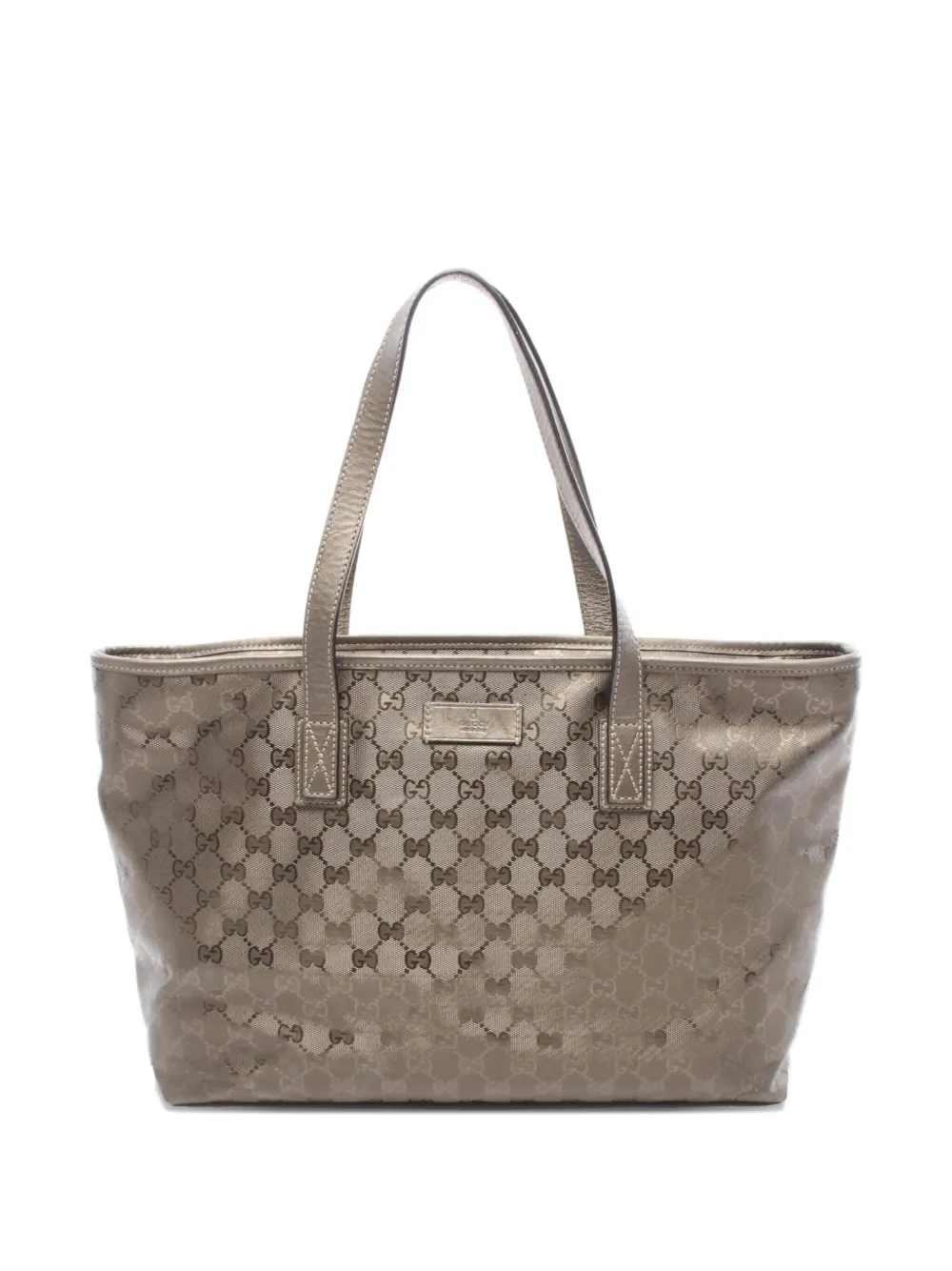 Pre-owned Gucci 2000s Gg Imprime Tote Bag In Brown
