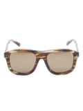 Gucci Pre-Owned 2000s tortoiseshell rectangle-frame sunglasses - Brown