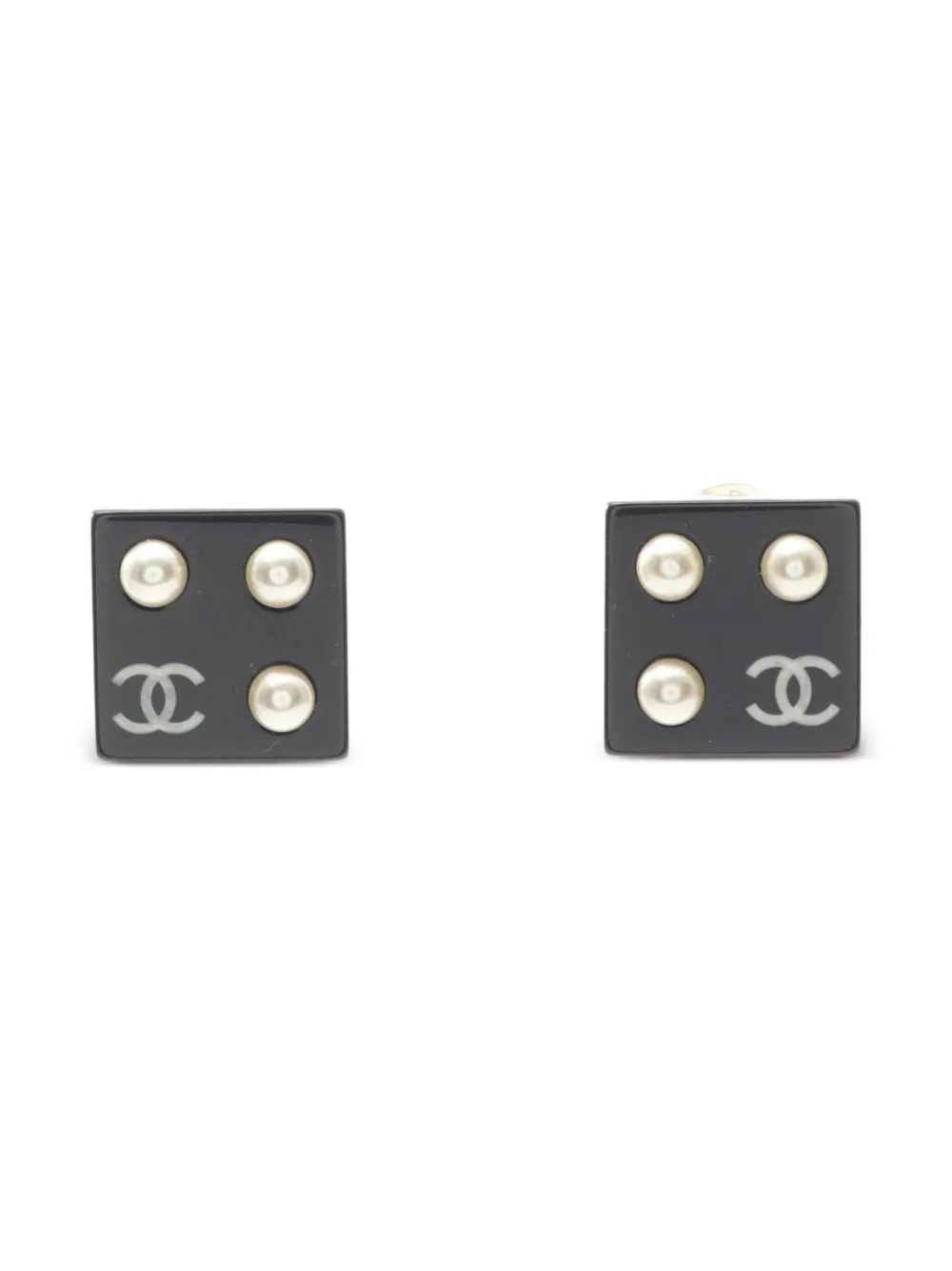 CHANEL Pre-Owned 1986-1988 Coco Mark earrings | Black | Image 1