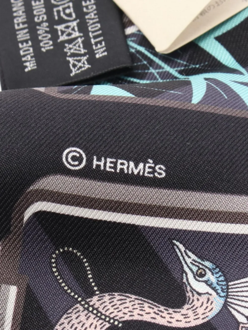 Pre-owned Hermes 2020s Story Silk Scarf In Black