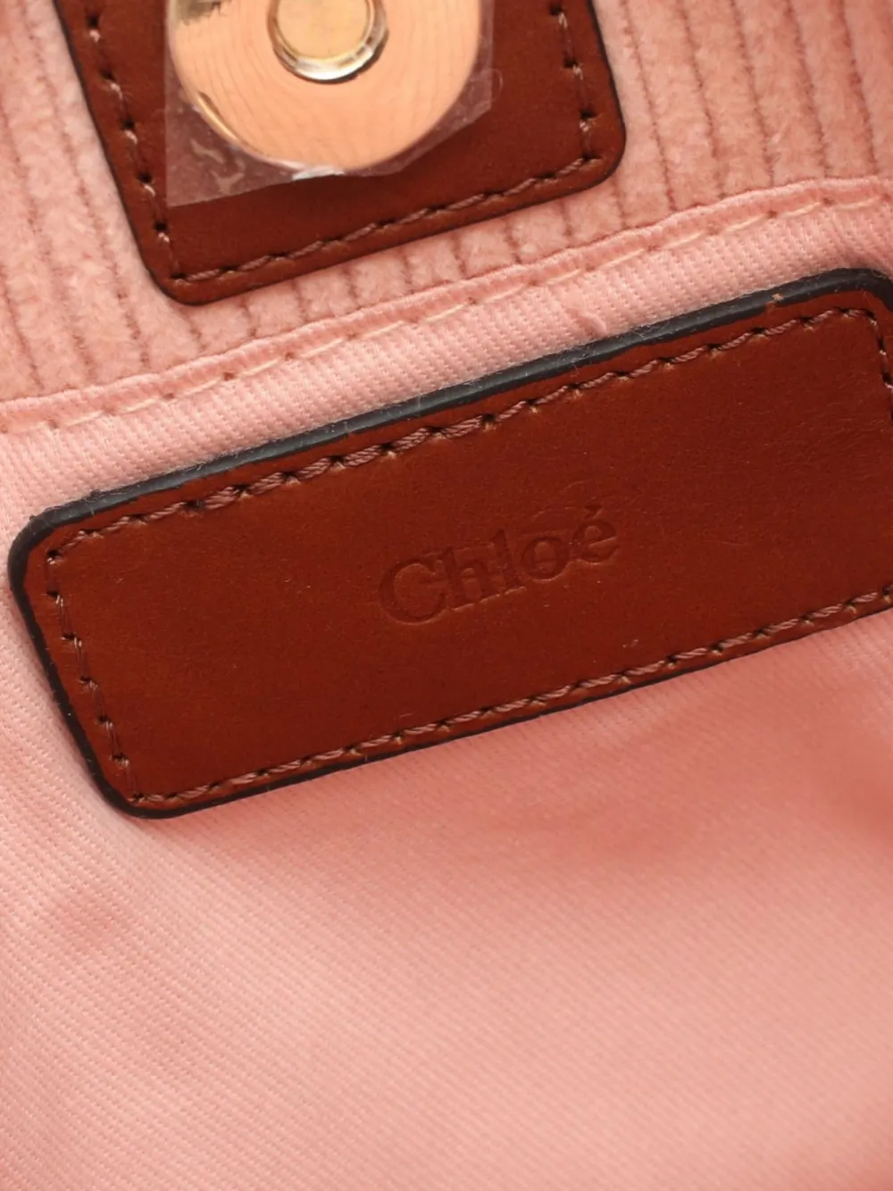 Pre-owned Chloé 2020s Corduroy Shoulder Bag In Pink