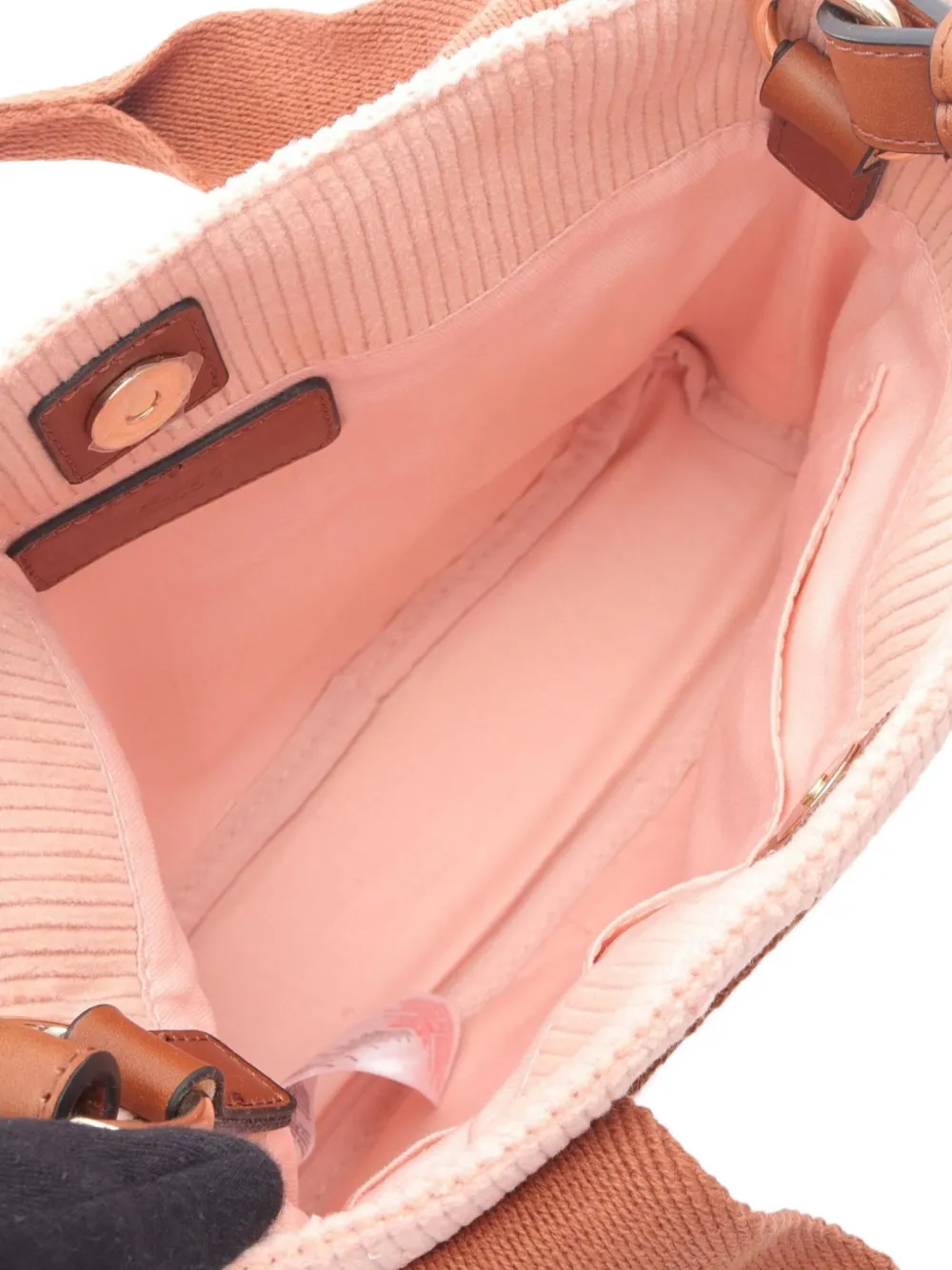 Pre-owned Chloé 2020s Corduroy Shoulder Bag In Pink