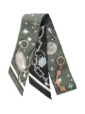 Hermès Pre-Owned 20s C'est la Fete chain rose silk scarf - Black