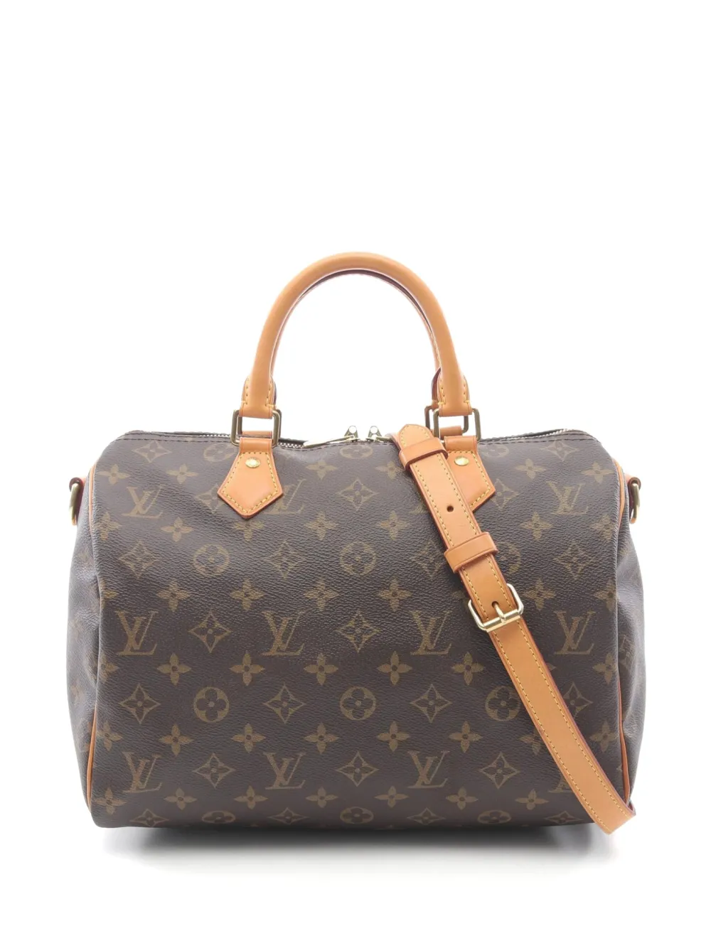 Pre-owned Louis Vuitton 2016's Speedy Bandouliere 30 Monogram Tote Bag In Brown