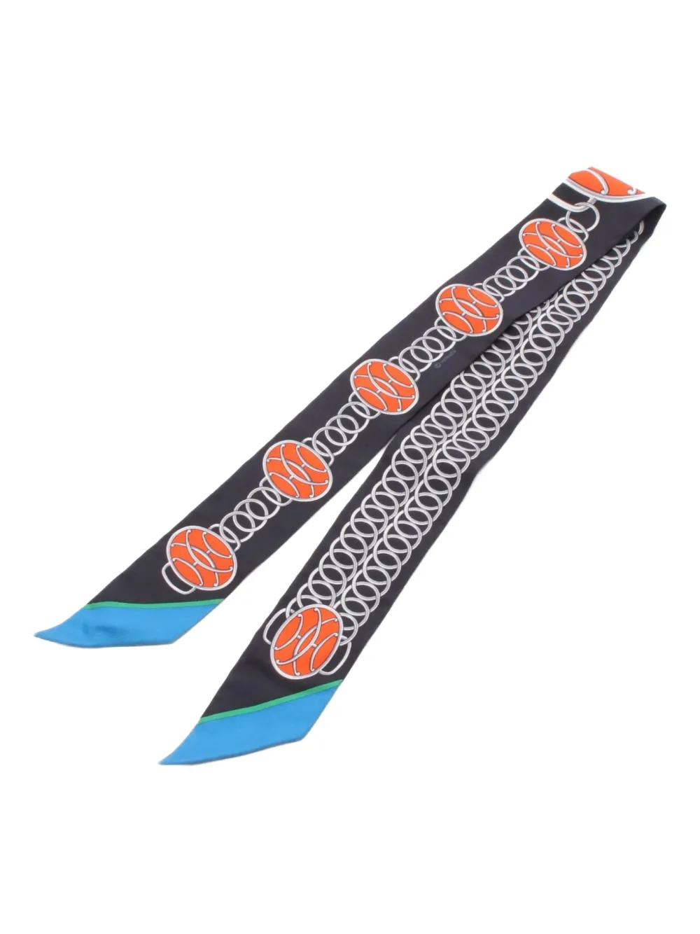 Hermès Pre-Owned 20s Lift Profile ribbon silk scarf | Black | Image 1