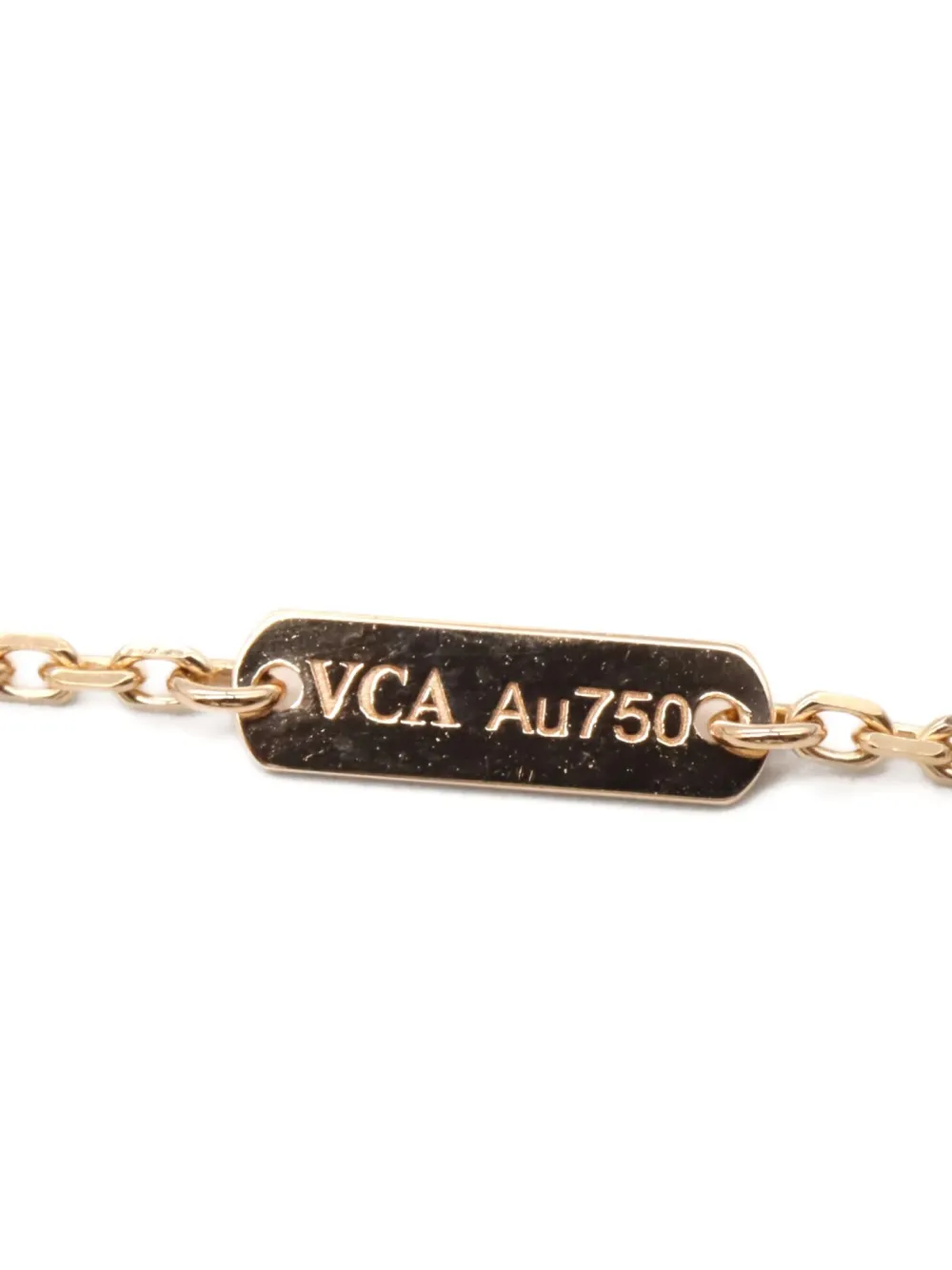 Pre-owned Van Cleef & Arpels 18k Rose Gold Alhambra Obsidian Diamond Necklace