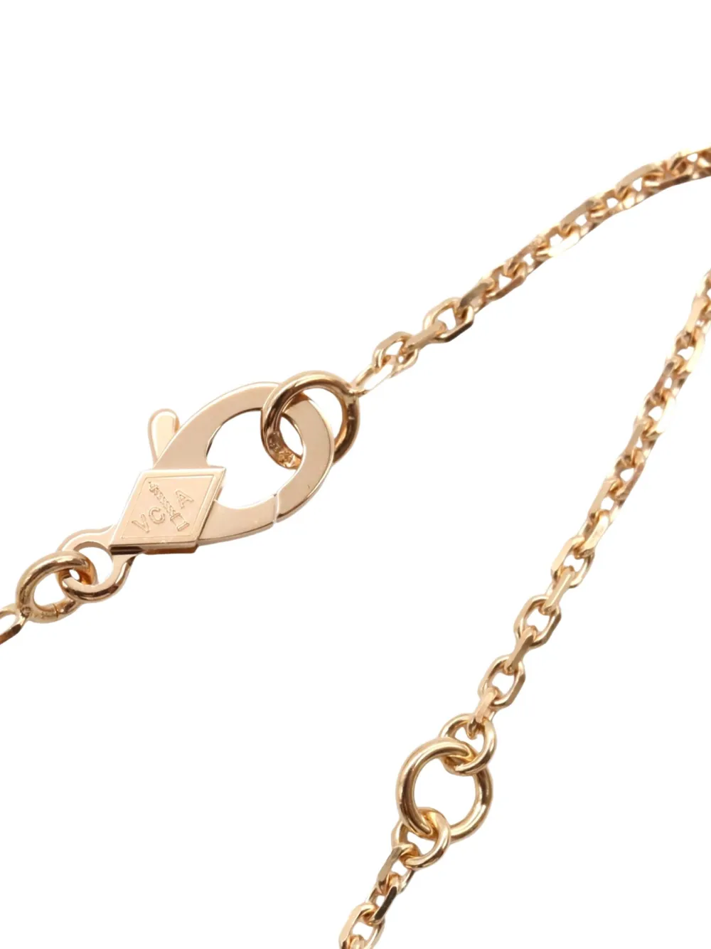Pre-owned Van Cleef & Arpels 18k Rose Gold Alhambra Obsidian Diamond Necklace