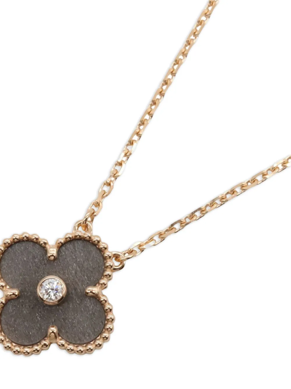 Van Cleef & Arpels 18K rose gold Alhambra Obsidian diamond necklace | Image 2