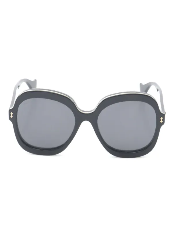 Gucci Pre-Owned 2000s geometric-frame Sunglasses Black FARFETCH ID