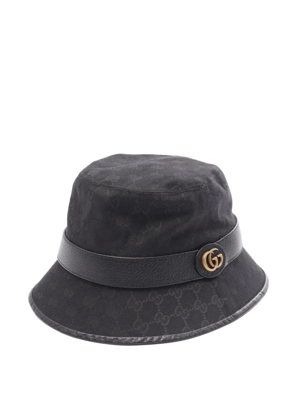 Pre-owned Gucci 10s Gg Marmont Bucket Hat In Black