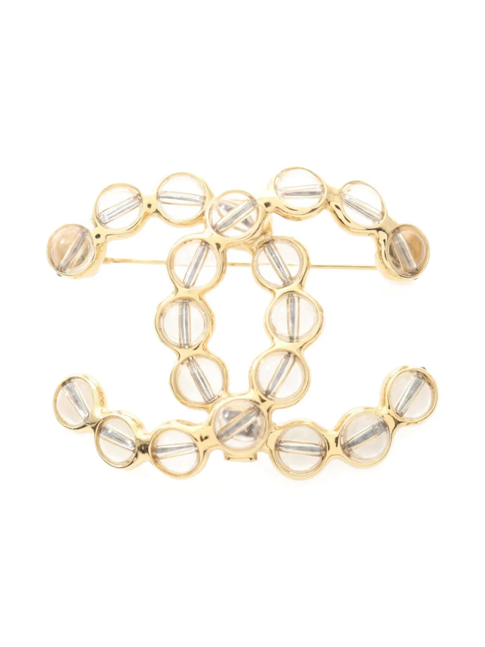 CHANEL Pre-Owned 1986-1988 CC rhinestone brooch | Image 2