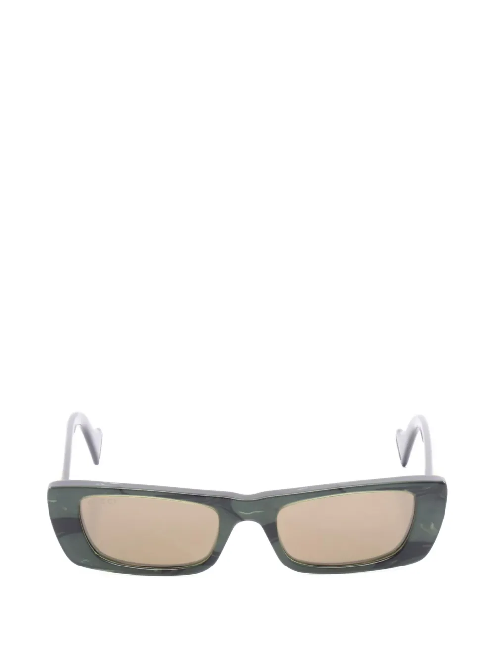 Pre-owned Gucci 2020s Rectangle-frame Sunglasses In Green