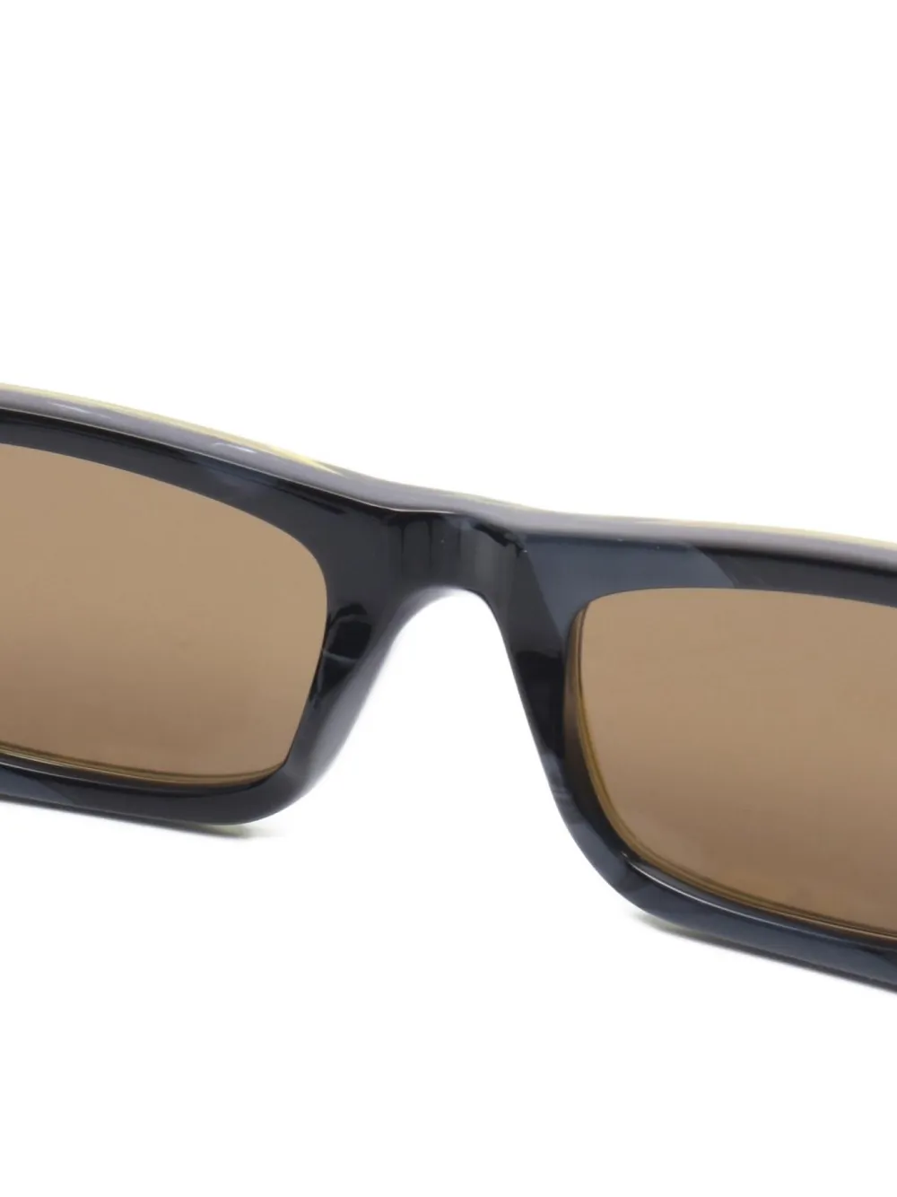 Pre-owned Gucci 2020s Rectangle-frame Sunglasses In Green