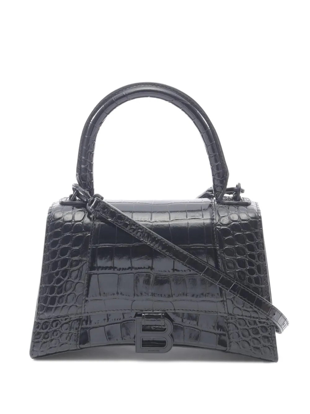 Balenciaga Pre-Owned 2010s crocodile-embossed Hour Glass handbag | Black | Image 1