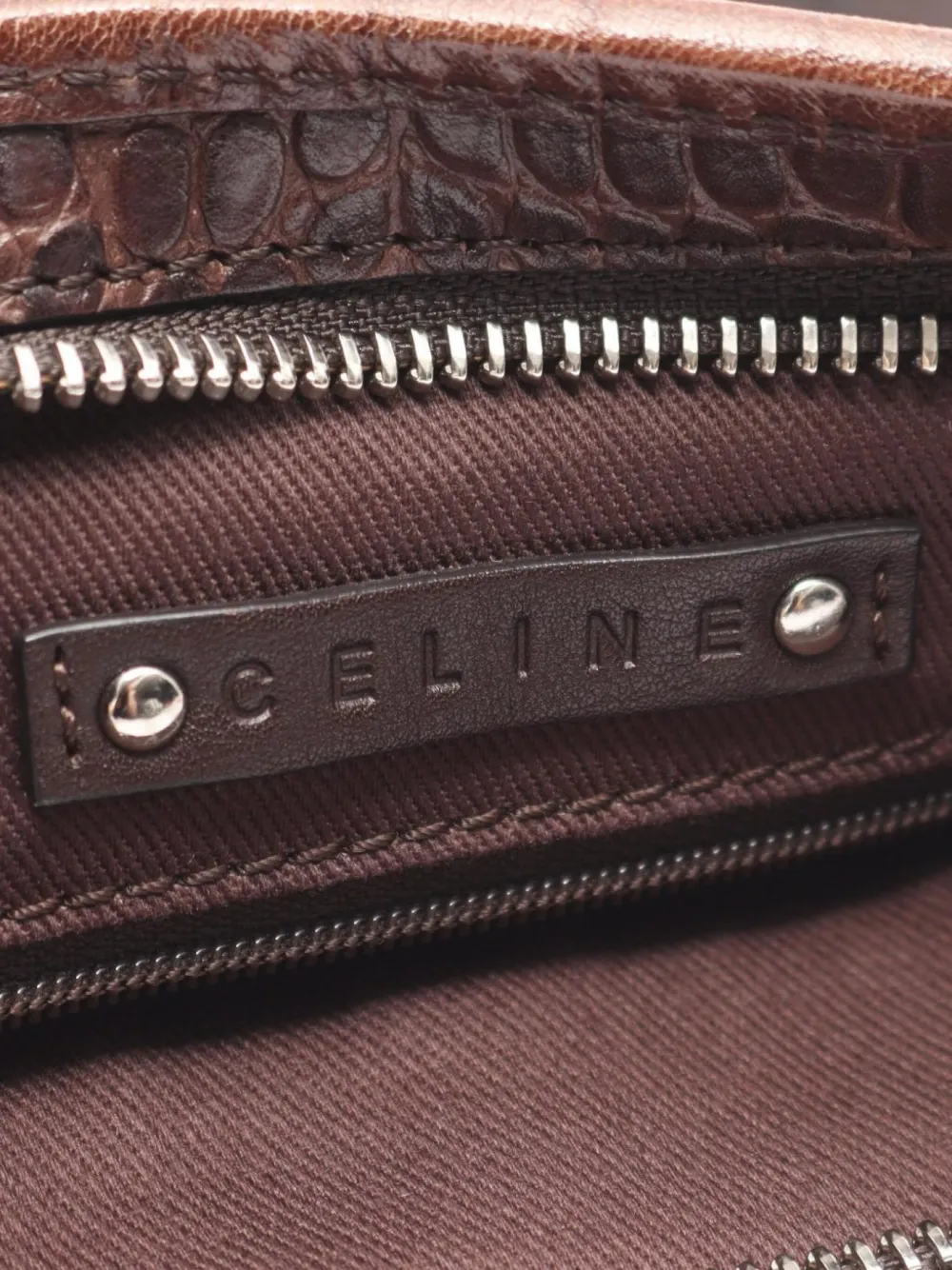 Pre-owned Celine 2010 Macadam Shoulder Bag In Brown