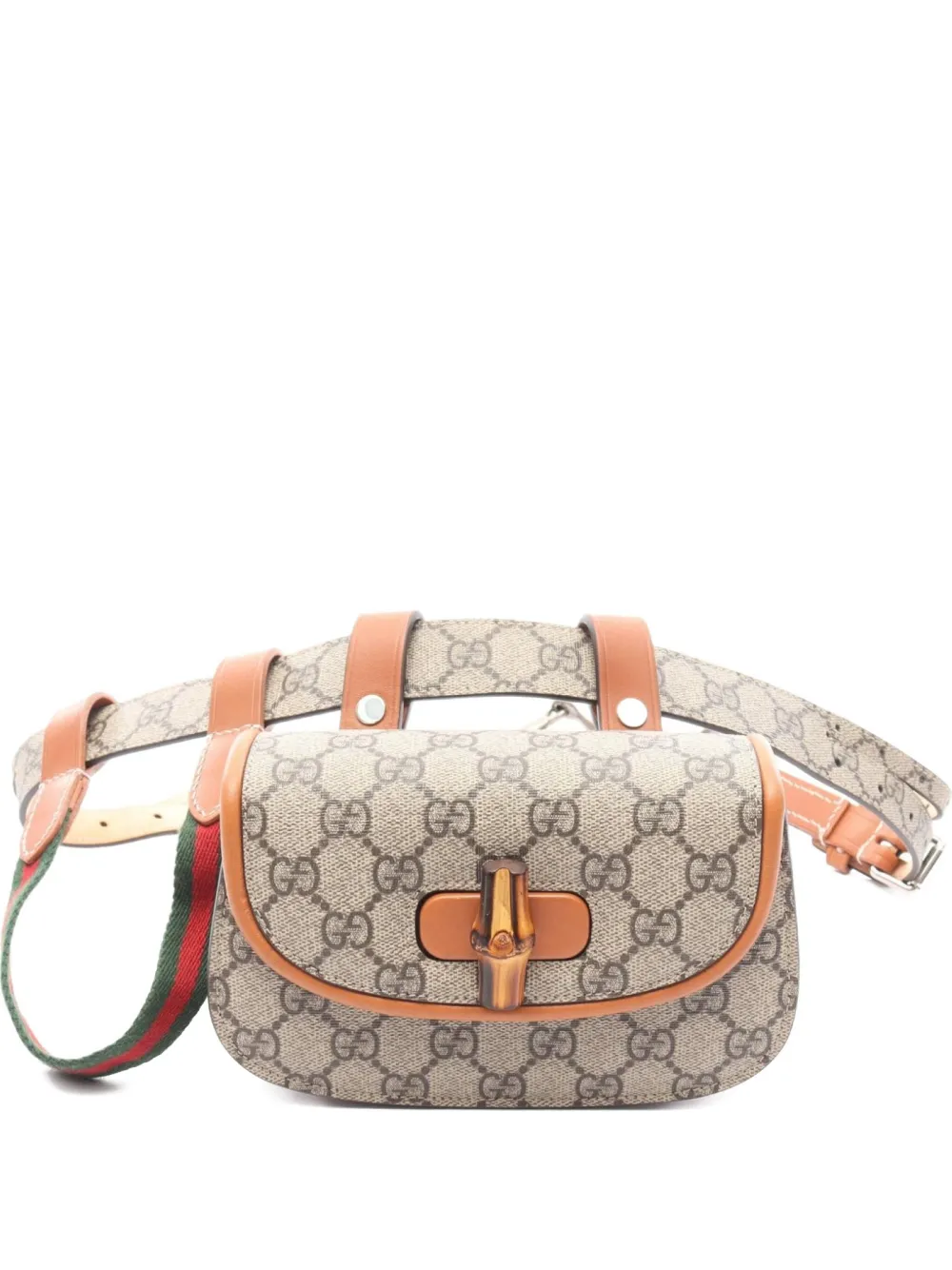 Gucci Pre-Owned 2010's Bamboo GG-pattern belt bag | Neutrals | Image 1