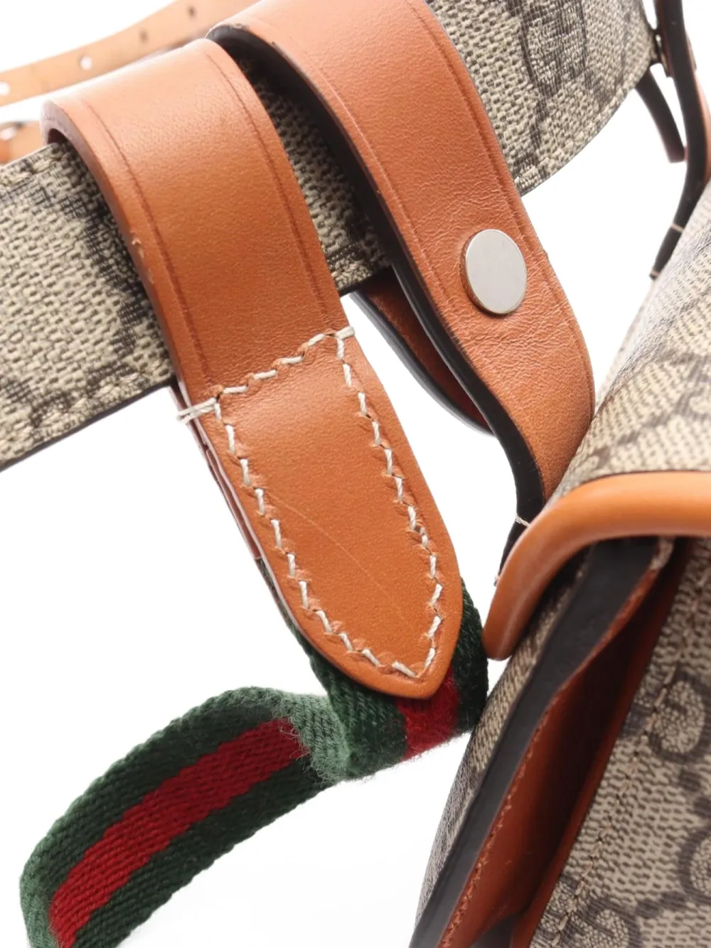 Pre-owned Gucci 2010's Bamboo Gg-pattern Belt Bag In Neutral