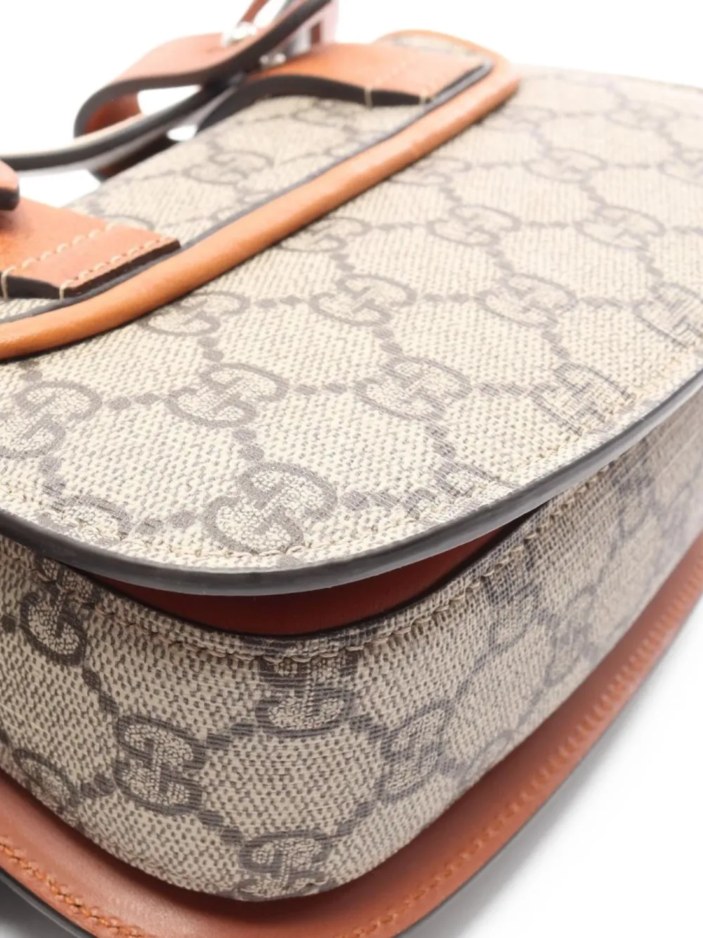 Pre-owned Gucci 2010's Bamboo Gg-pattern Belt Bag In Neutral
