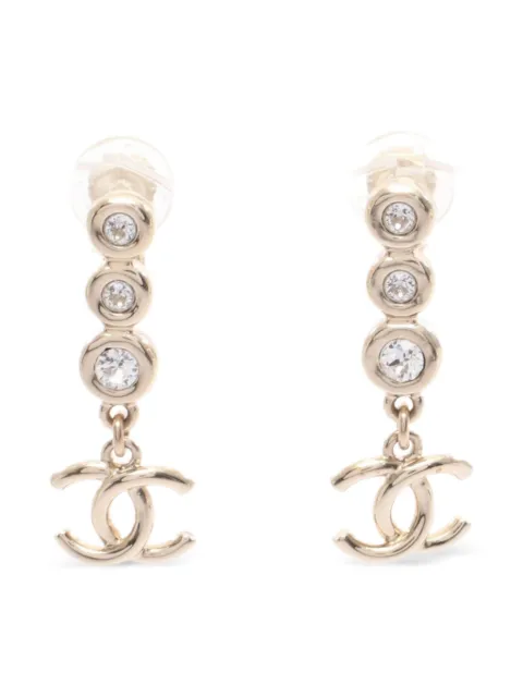 CHANEL Pre-Owned 1986-1988 Coco Mark rhinestone earrings